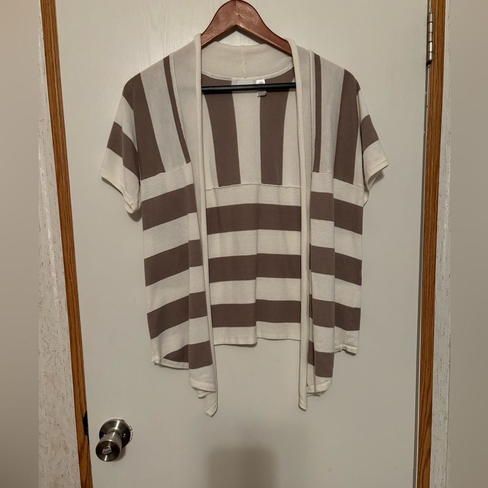 Piper & Blue Brown and Cream Striped Cardigan